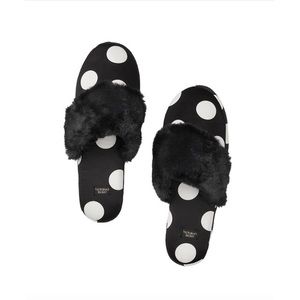 Vintage White Black Polka dot Pattern Print Premium Home Slippers main image 1